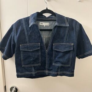 Zara denim crop top
